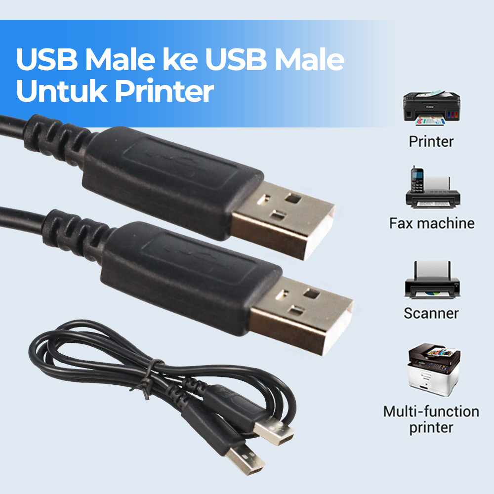 Jual Kabel USB 2.0 USB A Male to Male untuk Printer Scanner Fax TPE 1M ...
