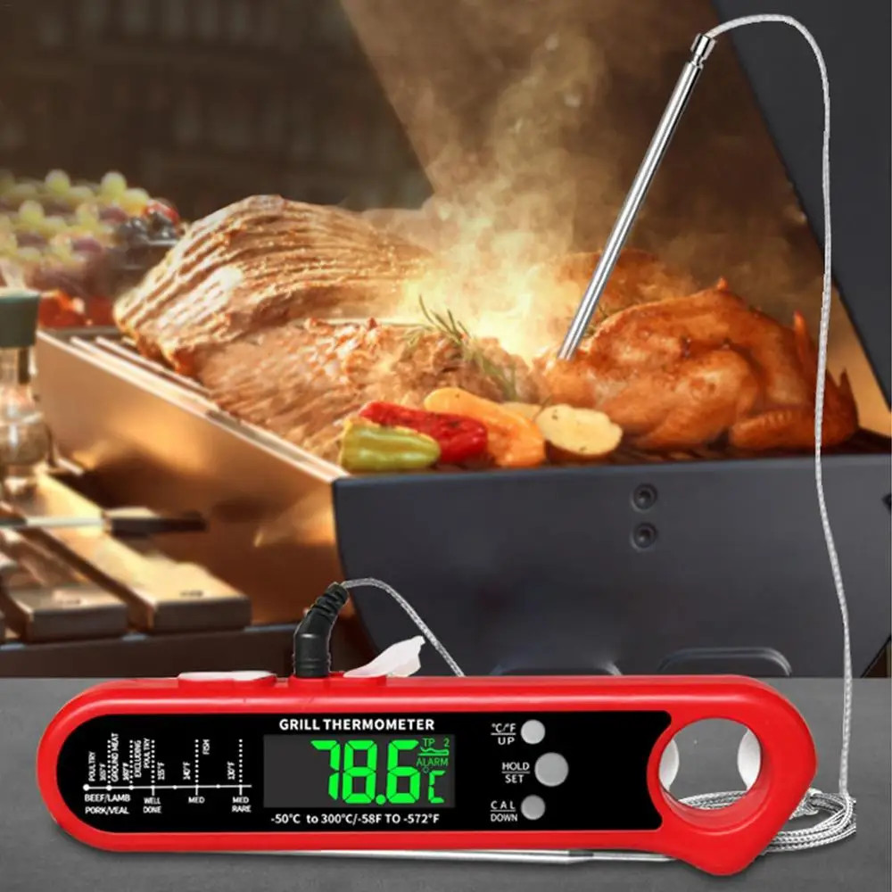 Jual Termometer Makanan Digital Daging Kopi Susu Dual Probe - B97A ...