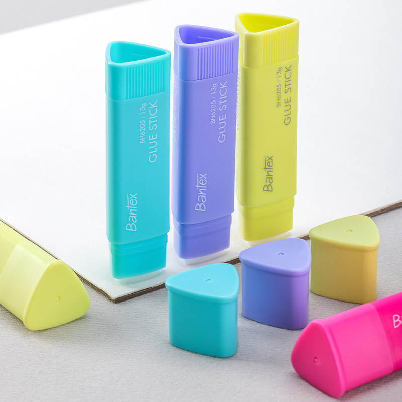 Bantex Glue Stick Aman Untuk Anak / Lem Stik Bentuk Segitiga Warna Pastel Aesthetic (3)