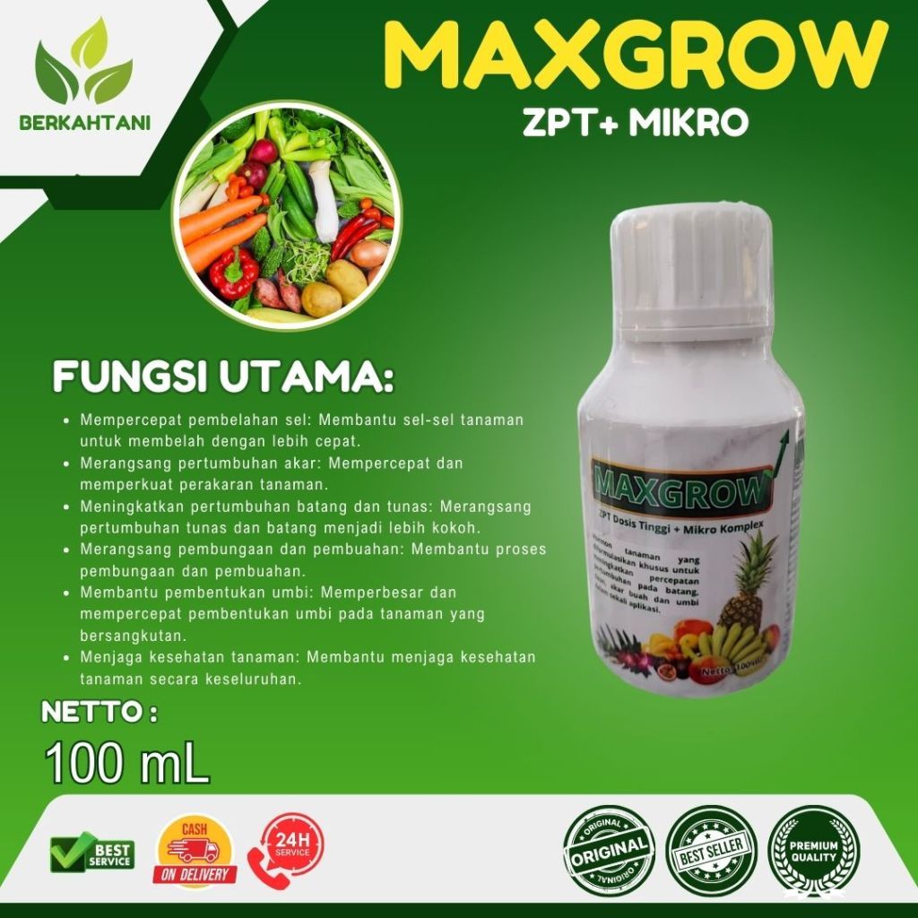 Jual Maxgrow 100 ml Pupuk ZPT Plus Mikro Komplek Zat Pengatur Tumbuh ...