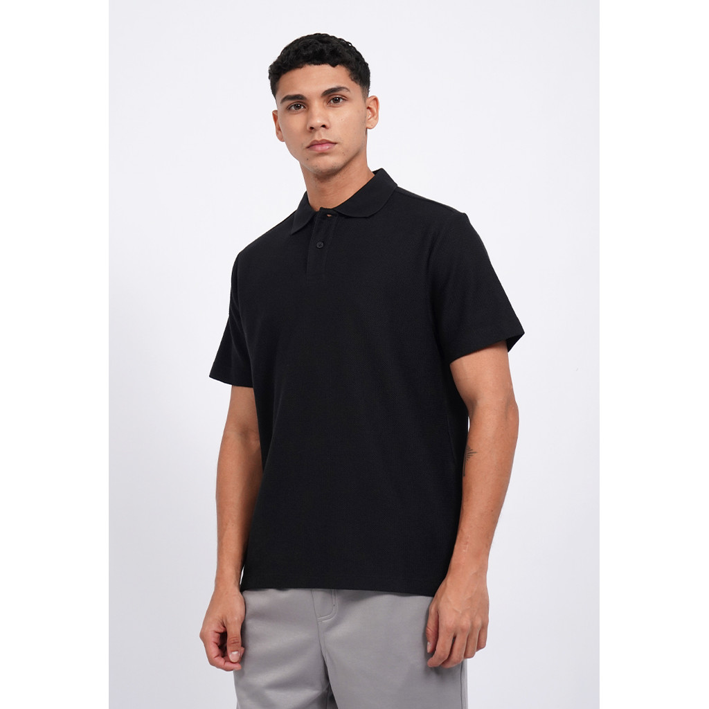 Jual Executive Button Up Short Sleeve Polo Shirt 1-PSRCRT225L203 Black ...