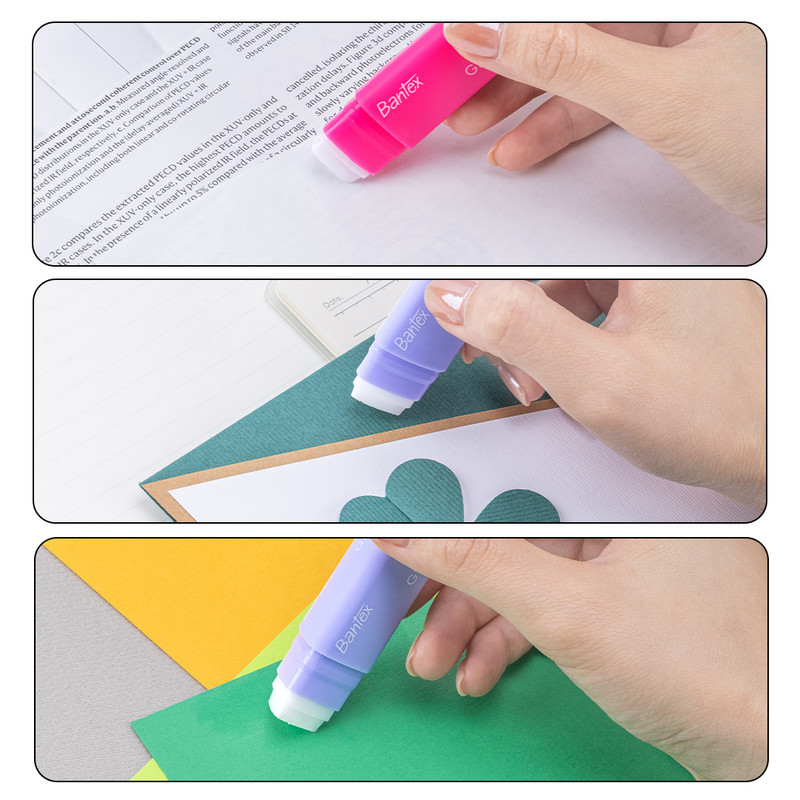 Bantex Glue Stick Aman Untuk Anak / Lem Stik Bentuk Segitiga Warna Pastel Aesthetic (6)