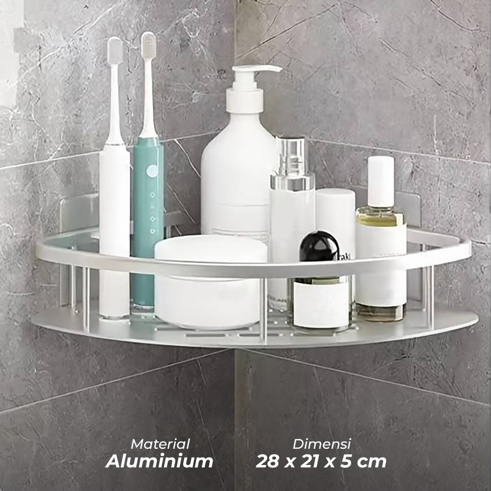 Jual Original TaffHOME Rak Kamar Mandi Aluminium Triangular Bathroom ...