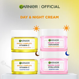 (Paket Hemat) Garnier Perfect Day & Night Kit Skin Care (Night Cream 50Ml + Day Cream 50Ml) | Untuk Kulit Cerah & Glowing