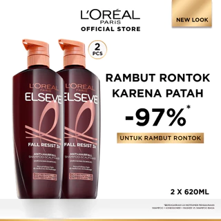 [PAKET HEMAT ISI 2] L'Oreal Paris Fall Resist 3x Anti-Hairfall Shampoo 620ml x2pcs Scalp Hair Care dengan Arginine Protein - Rambut Rontok Berkurang hingga 5X Twinpack 620ml Rambut Rontok dan Rapuh Hairfall Hair loss Shampoo Sampo Perawatan rambut rontok