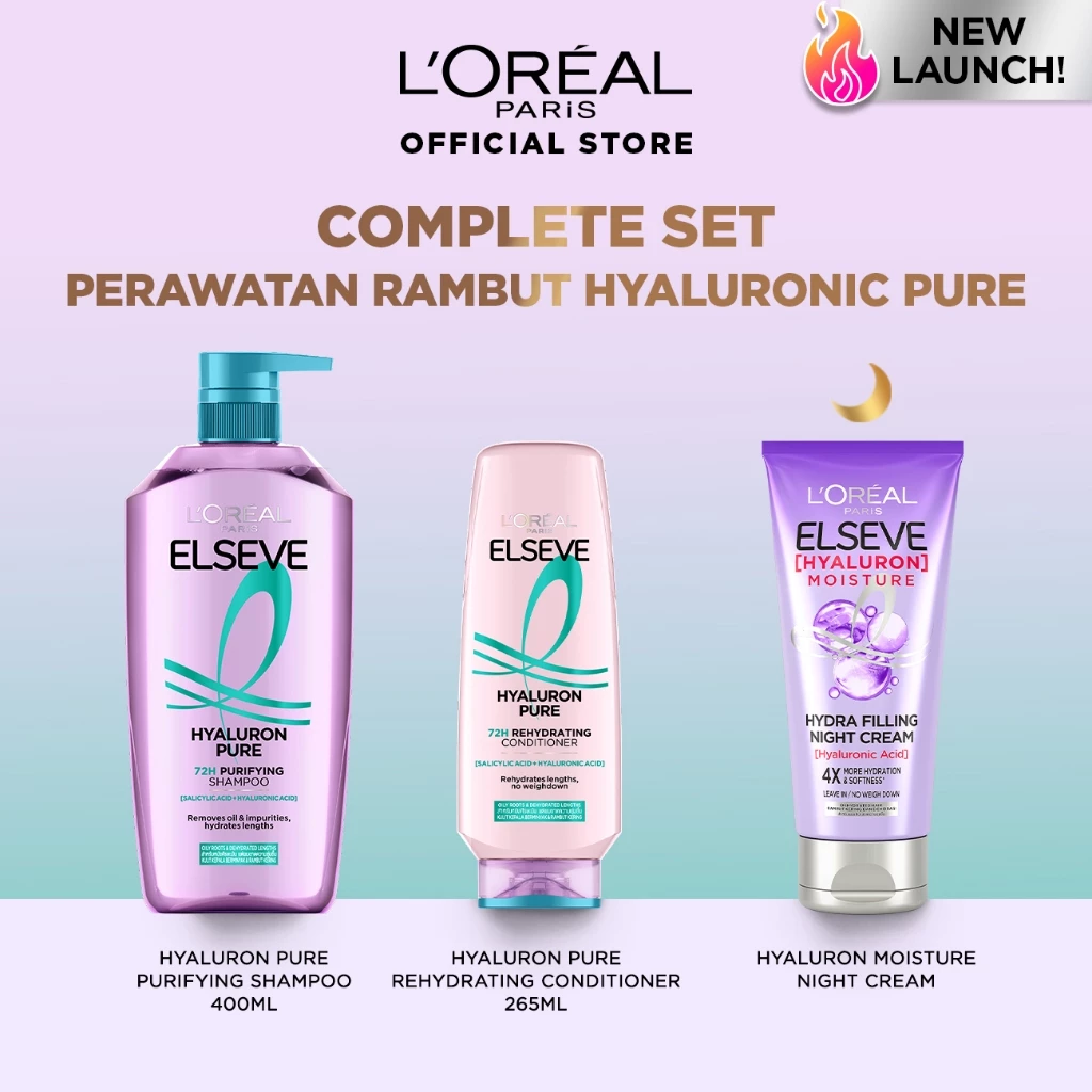 [PAKE HEMAT 3PCS] Elseve Hair Care Complete Set | Shampoo, Conditioner, Hair Mask | Perawatan Rambut Kering, Rontok, Rusak, Lepek & Berminyak | Hair Treatment for Dry, Damaged, Hair Loss, Greasy, Oily | Hyaluronic Acid | Salicylic Acid - foto 1