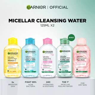(PAKET HEMAT) Garnier Micellar Cleansing Water - 125ml x2 (Pembersih Wajah & Make Up)