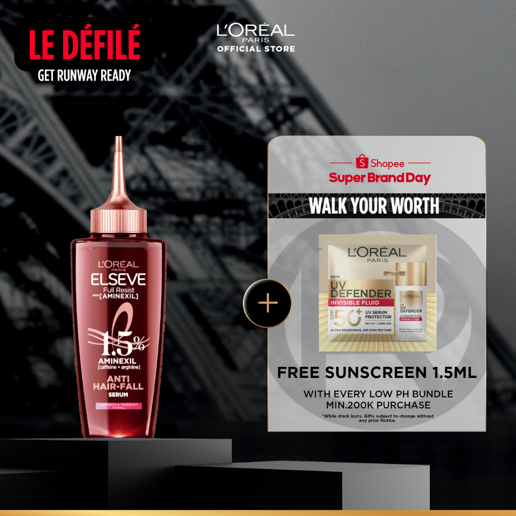 [BARU] L'Oreal Paris Elseve Aminexil Serum  - Anti Hair-Fall Serum With Aminexil - 102ml -  Perawatan Kekuatan Rambut, yang Rambutnya patah , Rambut Rontok, Serum Kulit Kepala.