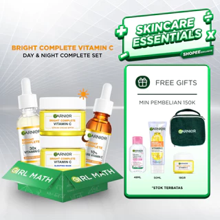 Garnier Vitamin C Complete Kit Bright Complete Serum 30 ml + Overnight Serum 30ml + Bright Complete Night Cream 50ml + Day Cream 50ml - Skincare