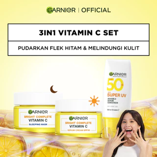 Paket Hemat Garnier Skincare 3in1 Vitamin C SPF50+