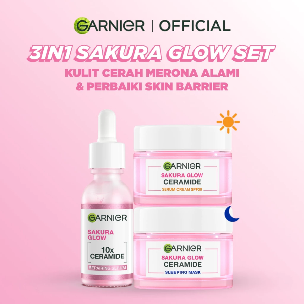 Garnier Sakura Glow Skincare Set 7 Hari Glowing