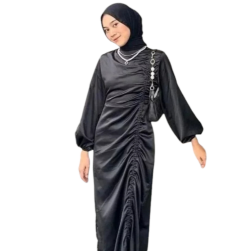 Jual Elora Dress Satin Silk Premium Baju Fashion Wanita Kondangan