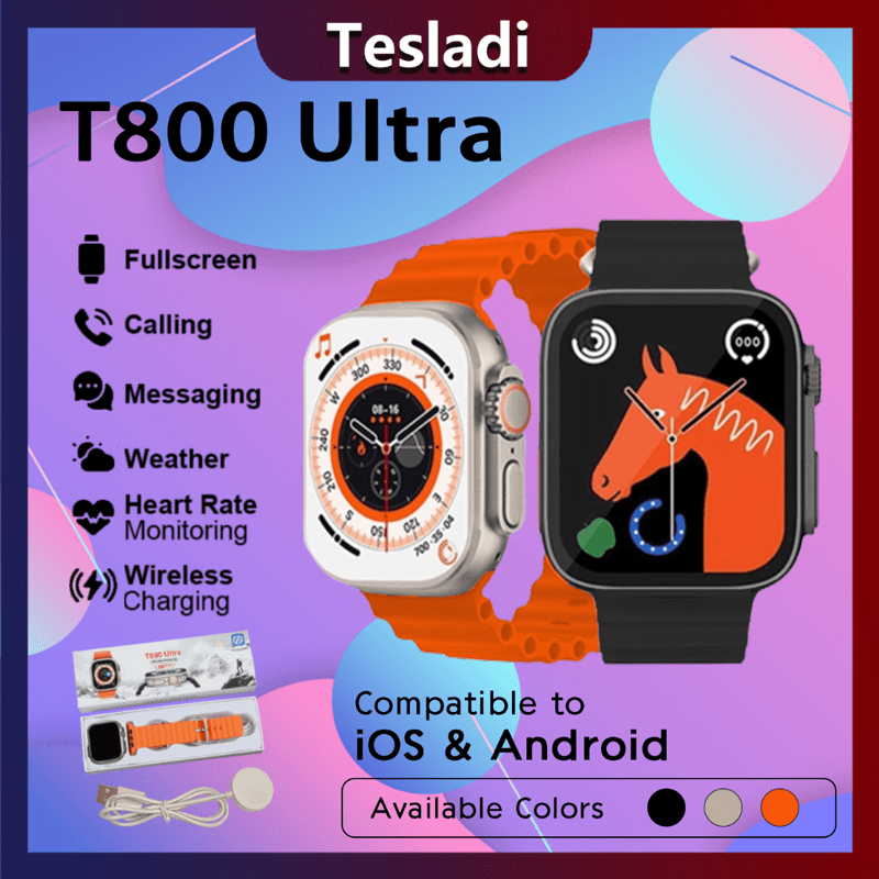 Smart Watch T800 Ultra Bluetooth Smartwatch 1.99 inch HD Screen Full Touch Bisa Phone Call IP68 Waterproof Full Touch Screen-image