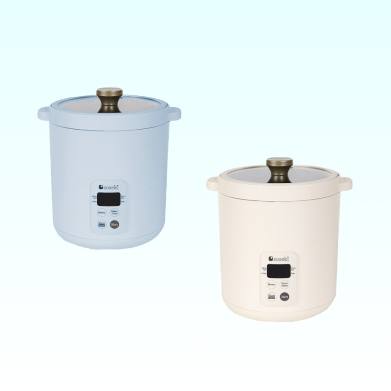 Soseki Mini Rice Cooker 2 Cup, Digital Electric Rice Cooker Small