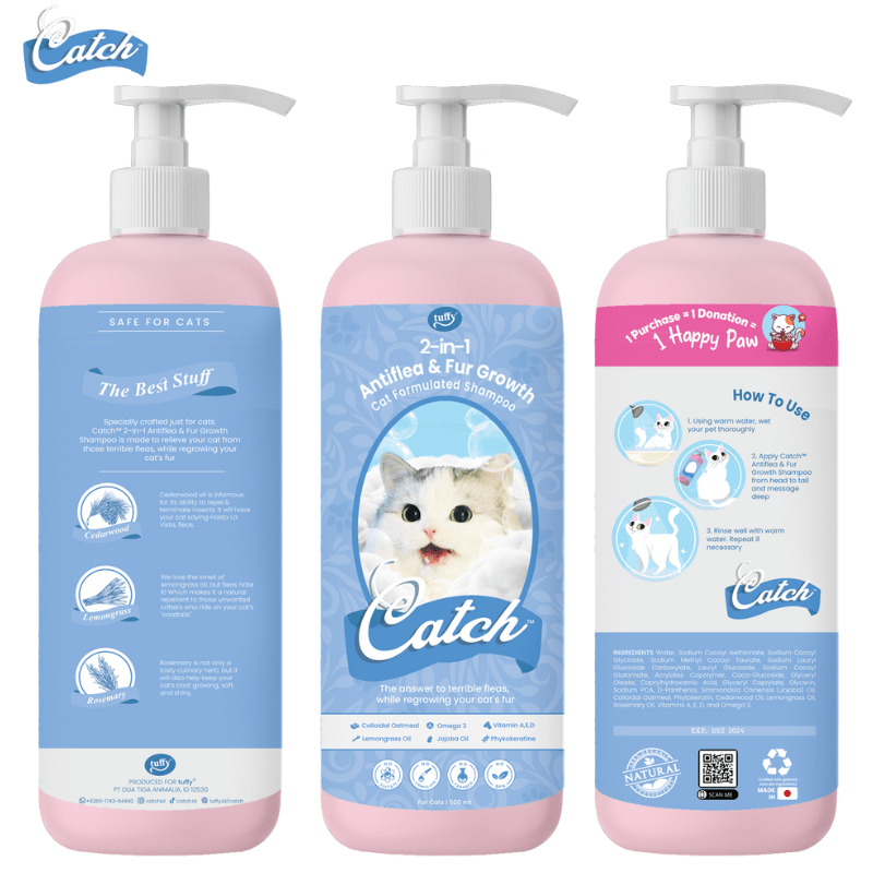 Product image Catch - Shampoo Kucing Anti Kutu , Larva, dan Pupa - Cukup 2x Mandi, Kutu Hilang 100% Tanpa Balik Lagi