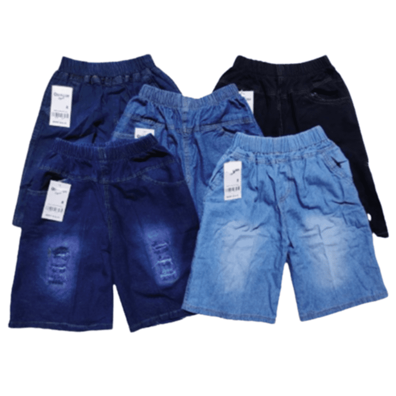 Product image Celana Pendek Anak Laki Laki I Jeans Ripped Sobek Polos Jins Perempuan Umur 1 - 12 Tahun