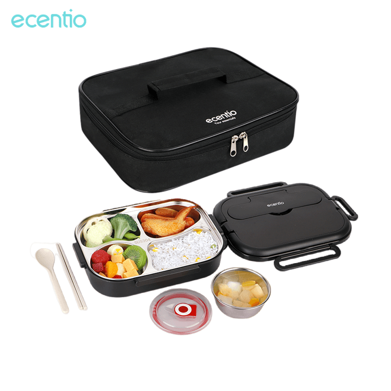 Jual ecentio lunch box stainless /Kotak Makan 4 Sekat Tahan Panas Dan