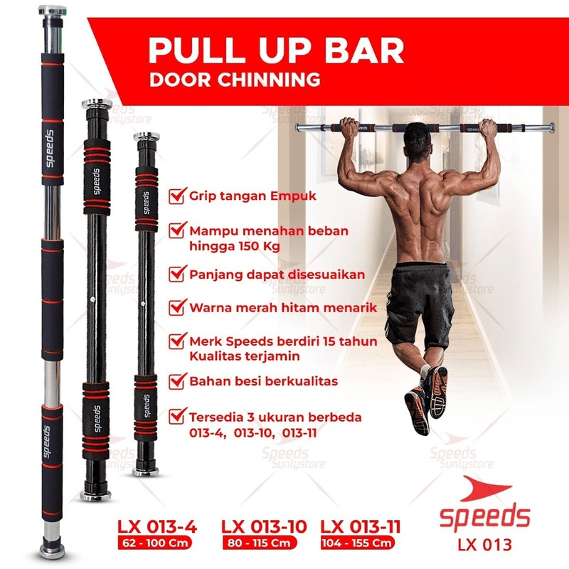 Jual SPEEDS Pull Up Bar /Chin Up /Iron Gym / Alat fitness doorway door