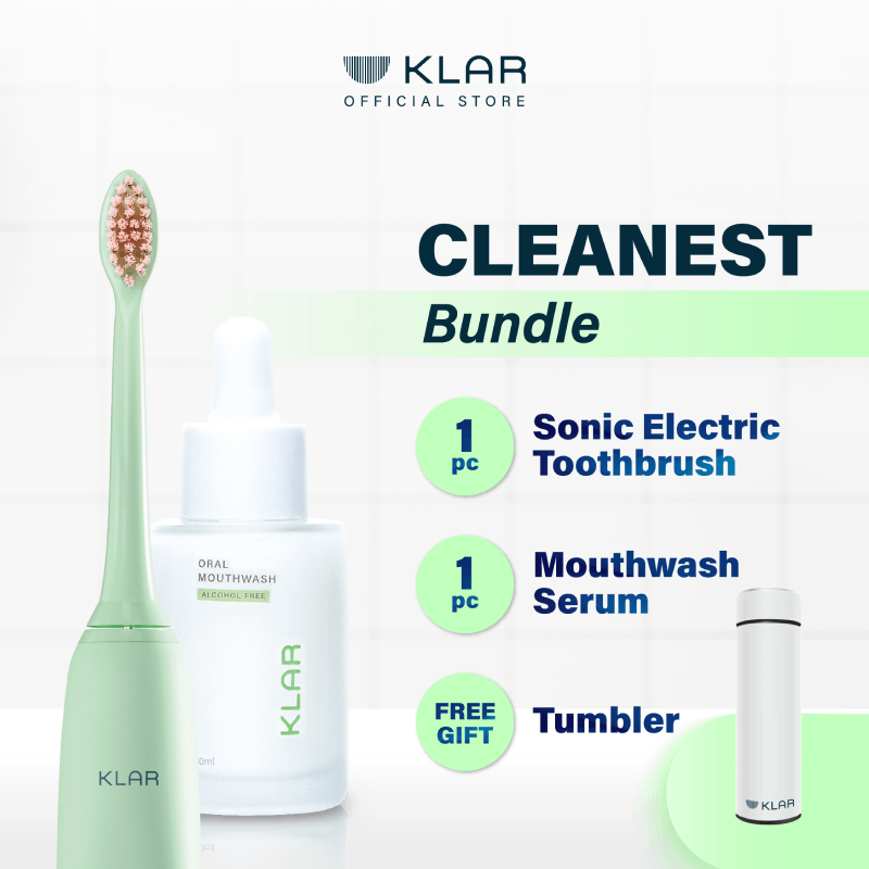 Jual [Cleanest Bundle] KLAR Oral Mouthwash + Sonic Electric Toothbrush