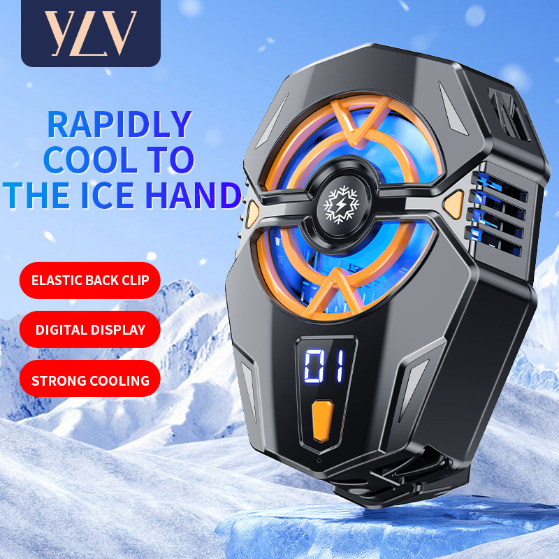 Product image YLV Funcooler Fan Cooler LED Universal Pendingin Hp Radiator Gaming Funcooler Adjustable Digital Display For 4.7-7.5 inch Phones