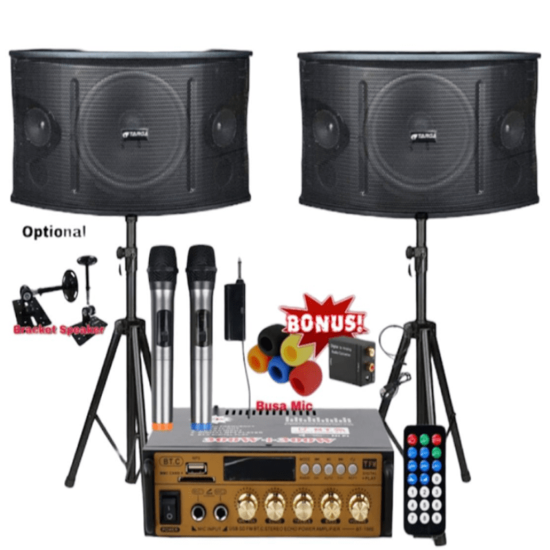 Jual PAKET KARAOKE HEMAT SPEAKER 8 INCH AMPLIFIER USB BLUETOOTH KARAOKE