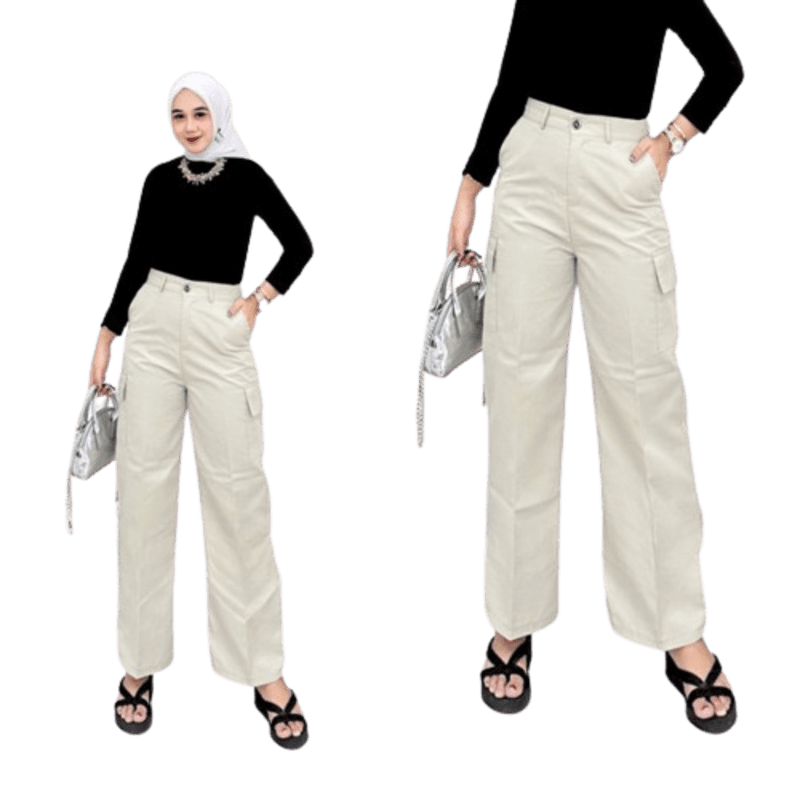 Jual Celana Cargo Panjang Wanita Highwaist Jumbo Size M L Xl Xxl Kargo Pants Wanita Terbaru