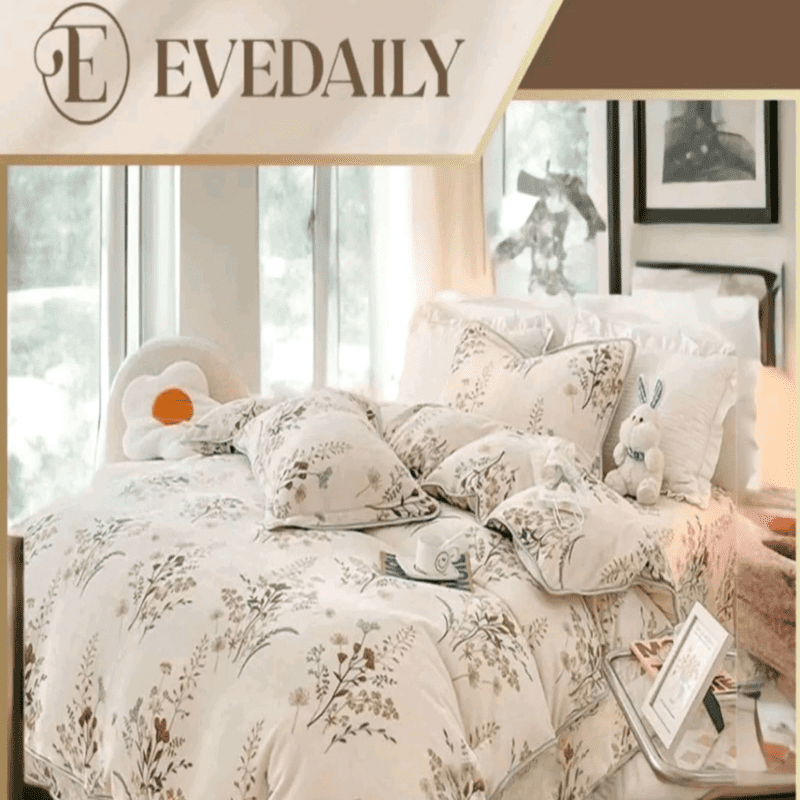 Jual Bedcover Set Motif Theresia Bunga Putih Mewah 90x200