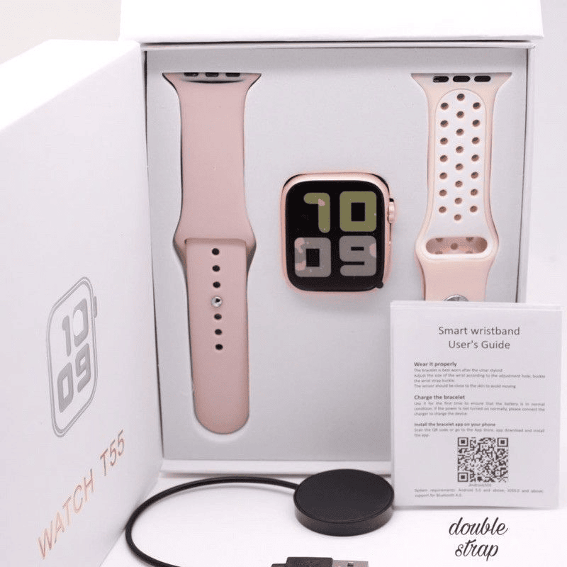 Smartwatch T55 Jam Tangan Pintar Pria Wanita + 2 Tali-image