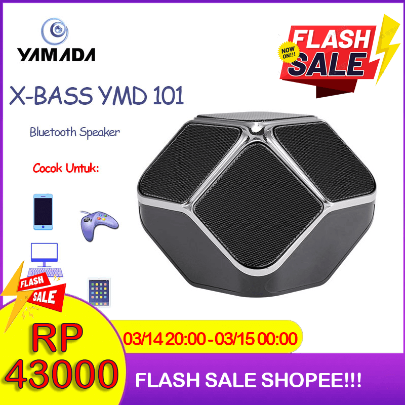 Jual Yamada Ymd X Bass Bluetooth Speaker Portable Mini Original Hitam Merah Putih Biru