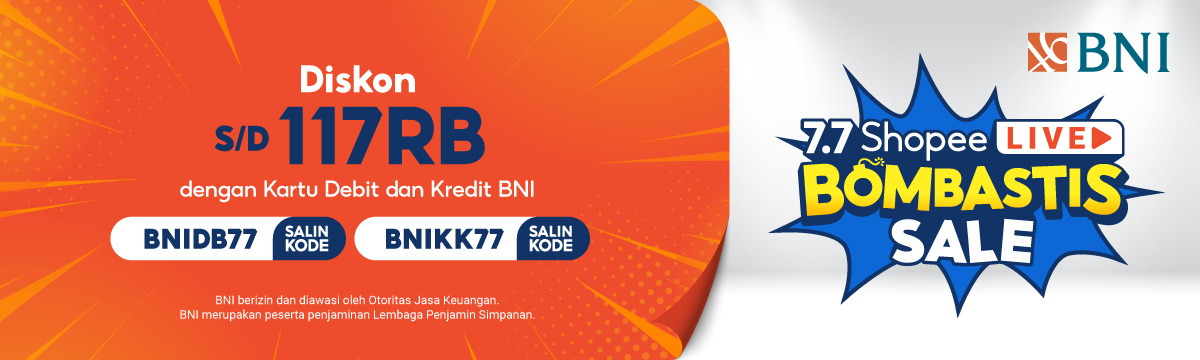 Salin Kode Promo Shopee Diskon hingga Rp 177.000 dengan Kartu Debit BNI dan Kartu Kredit BNI.