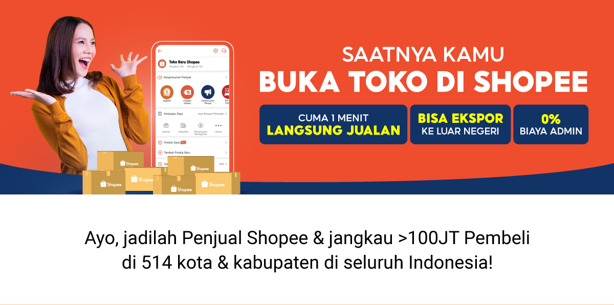 Buka Toko Di Shopee | Bisa Ekspor Ke Luar Negeri & Gratis Modal Usaha 1JT