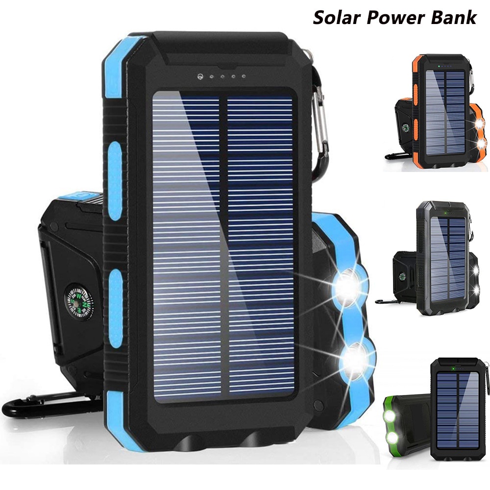 Jual 50000 mAh Powerbank Solar Cell Tenaga Matahari Dual USB Flashlight ...