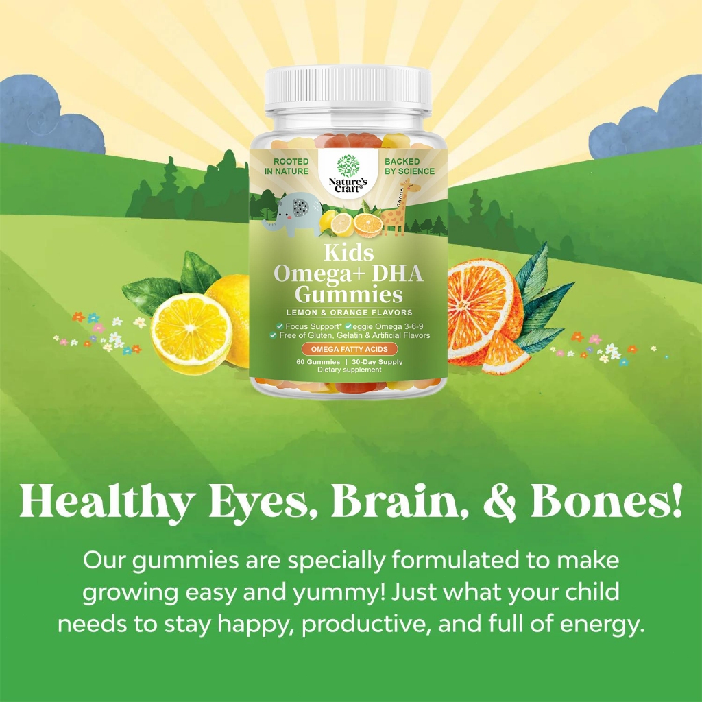 Jual OMEGA + DHA for Kids Gummies Zinc Probiotics for Brain Development ...