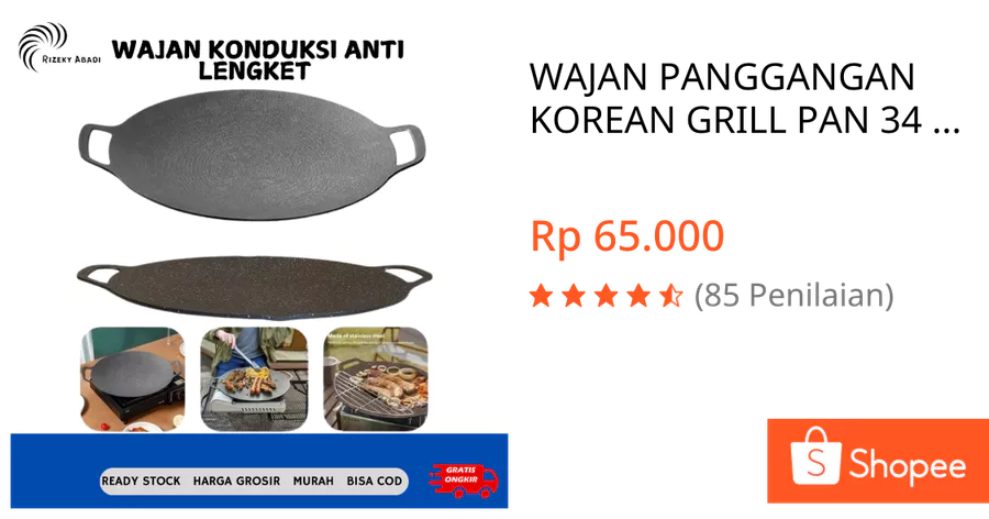 WAJAN PANGGANGAN KOREAN GRILL PAN 34 cm merble datar