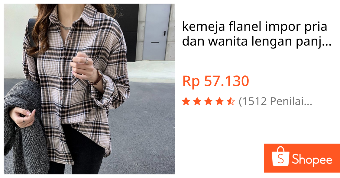 Kemeja Flanel Impor Pria dan Wanita Lengan Panjang