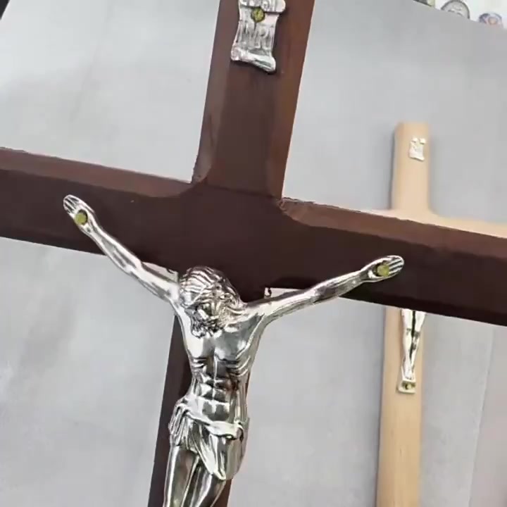 Salib Duduk Kristen Protestan / Ornamen Cross Desktop Kayu Jati 2