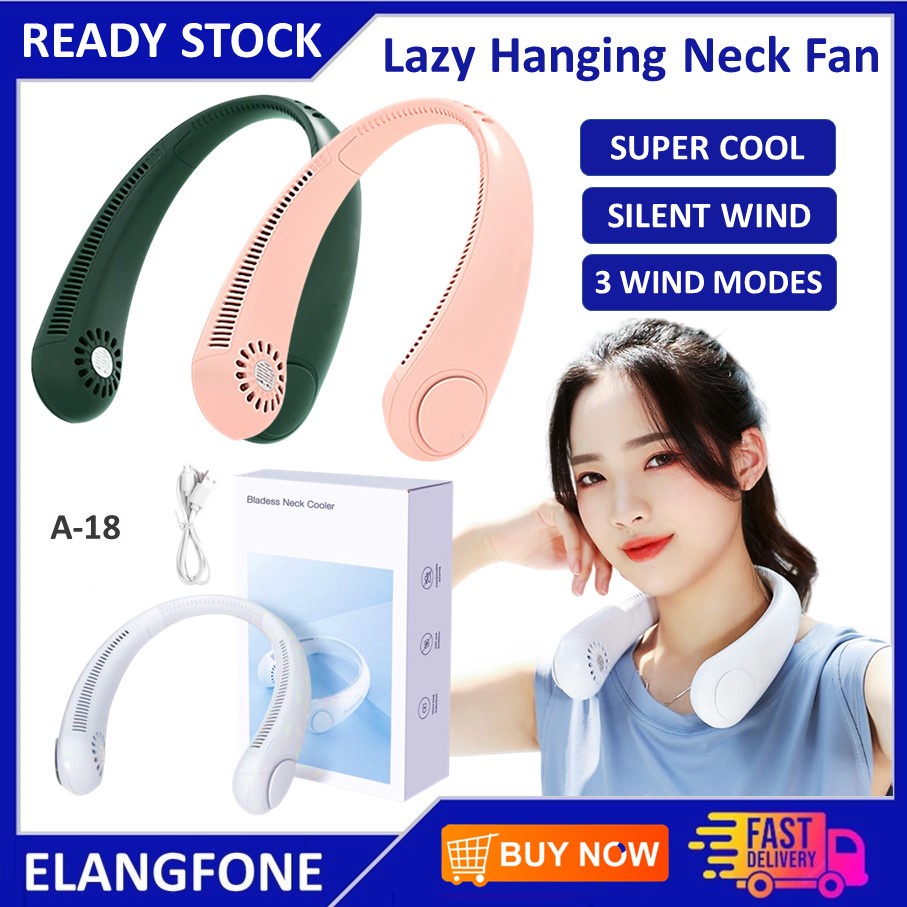 Jual Kipas Angin Leher Portable Gantung Mini Hanging Neck Fan Usb Tanpa