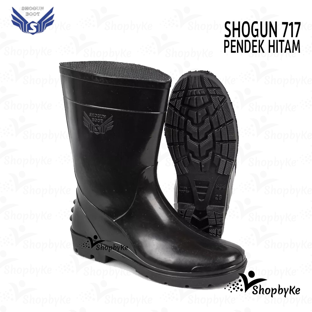 Jual Sepatu Boot Karet Pendek Shogun Hitam Sepatu Boots Karet Apd