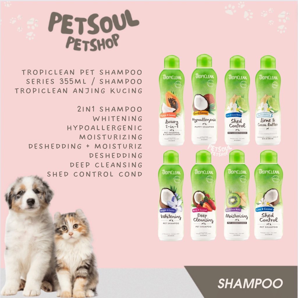 Tropiclean Pet Shampoo Series 355ml Shampoo Tropiclean Anjing Kucing