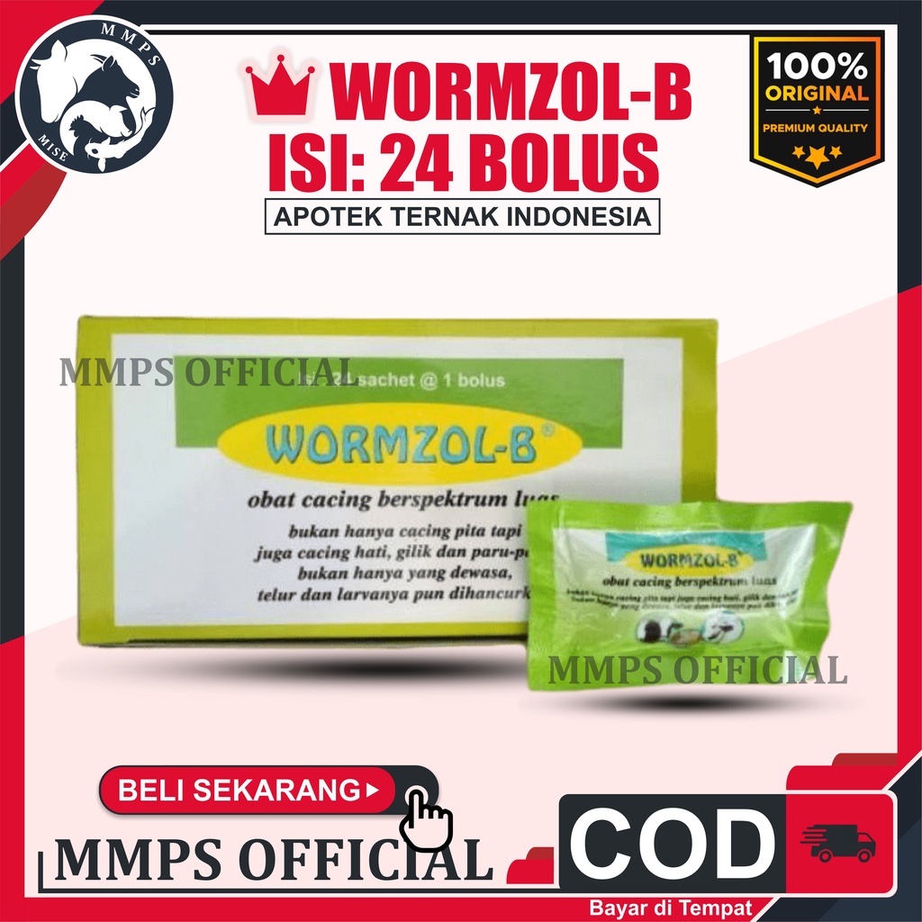 Jual WORMZOL B 24 BOLUS (1box) Obat Cacing Cacingan Sapi Kerbau Kuda ...