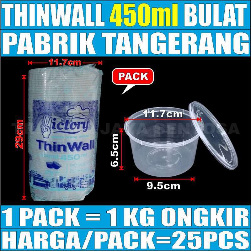 Jual Thinwall Bulat 200ml 300ml 400ml 450ml 500ml 650ml 750ml Per Pack