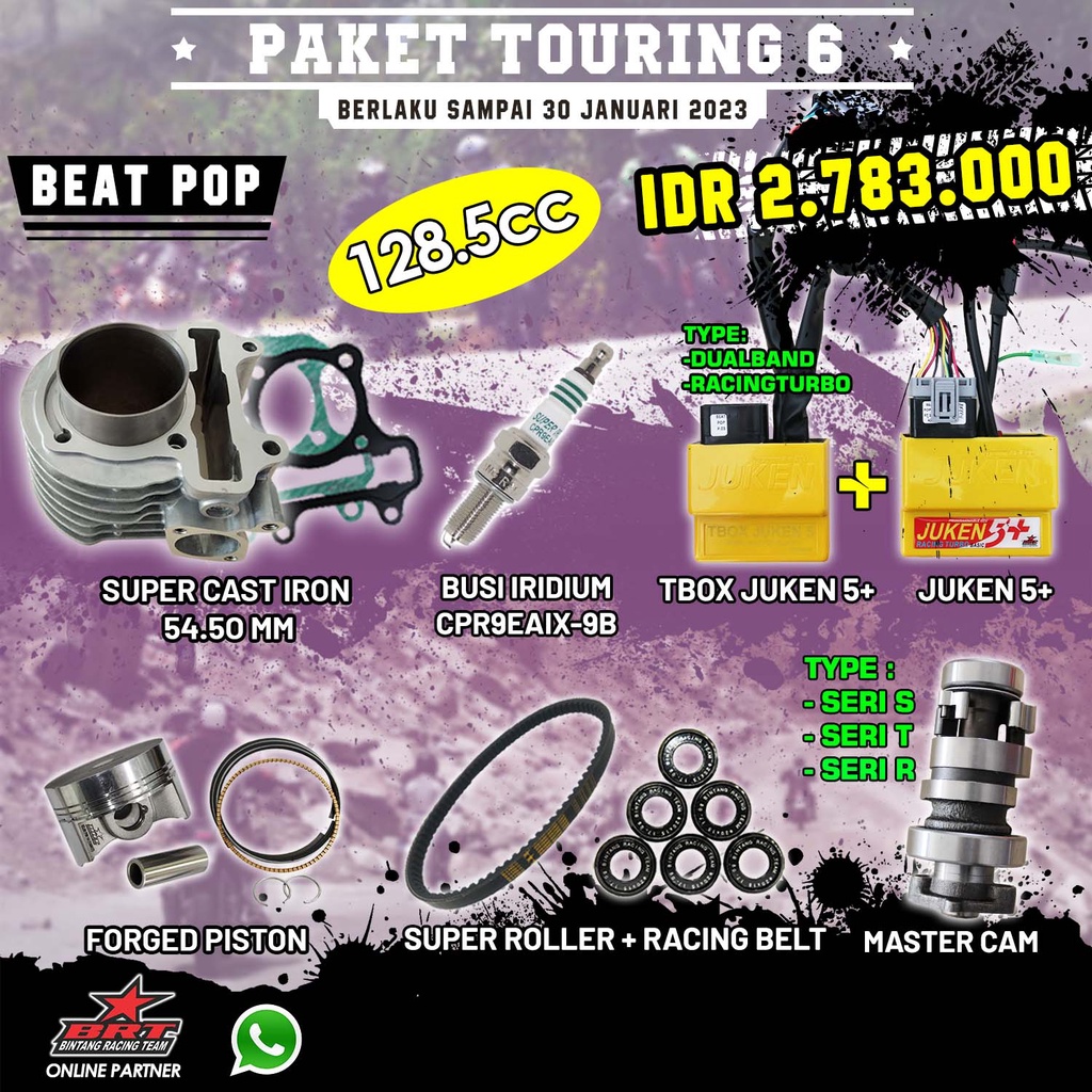 Jual Paket Touring Beat Pop Esp Brt Block Cast Iron Piston Ecu