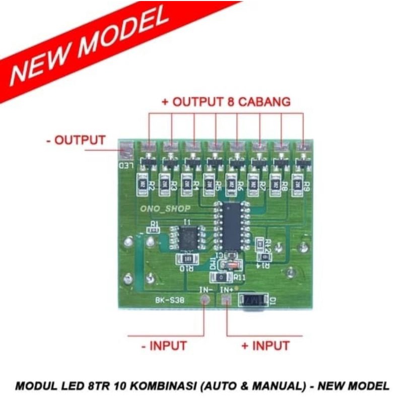 Jual Modul 8TR BK-s38 modlu 8channel 10 combinasi gerakan | Shopee ...