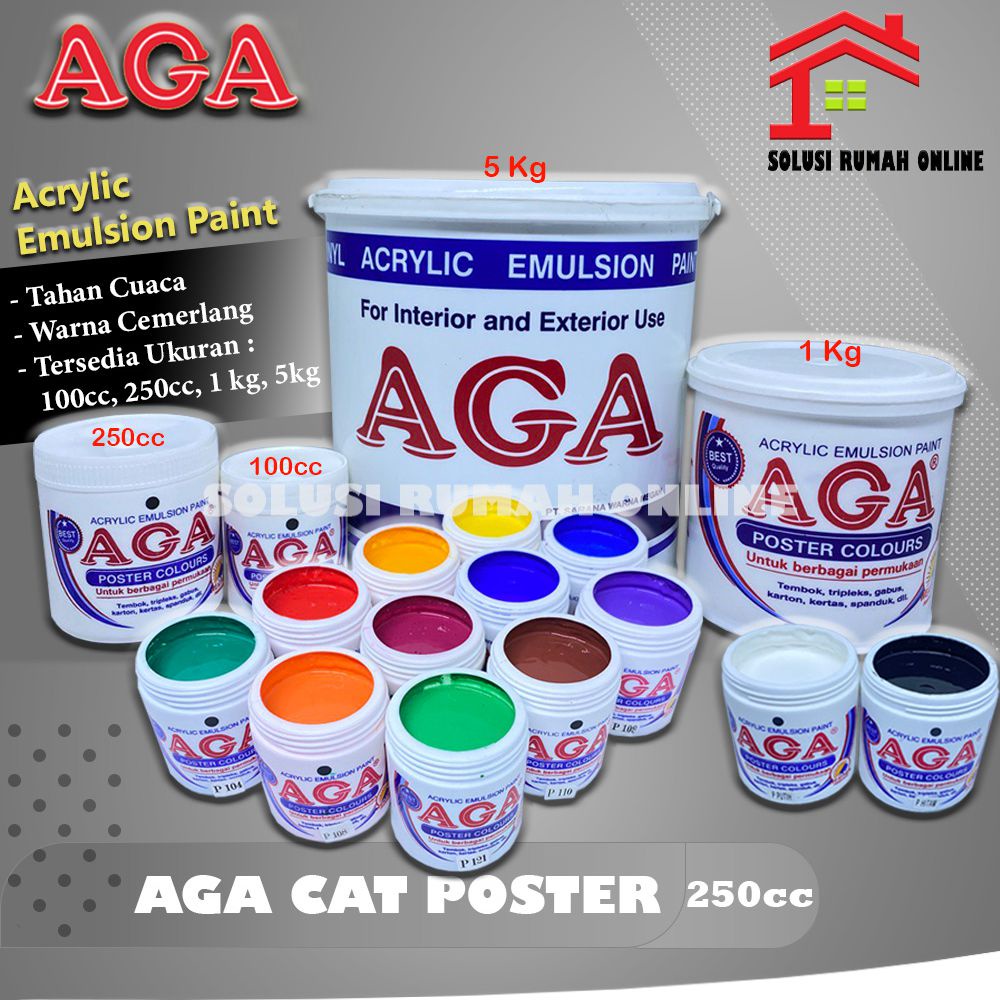 Jual Cat AGA Poster Acrylic / Akrilik / Dekor / Gabus Lukis 250 cc