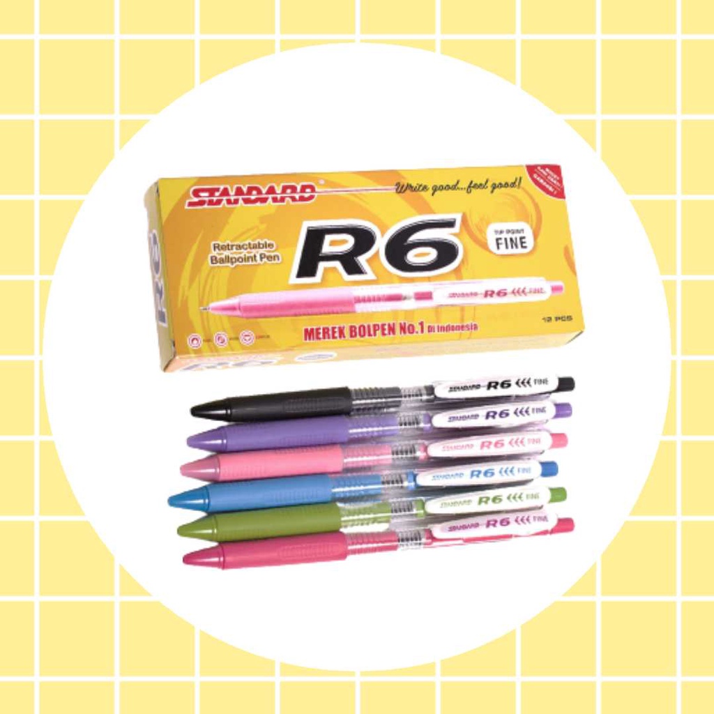 Jual Standard Pen - R6 Isi 12 pcs ( Pulpen, Pena, Ballpoint ) | Shopee ...