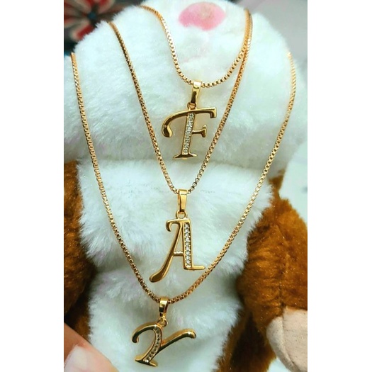 Jual kalung huruf inisial nama kalung huruf alfabet kalung huruf