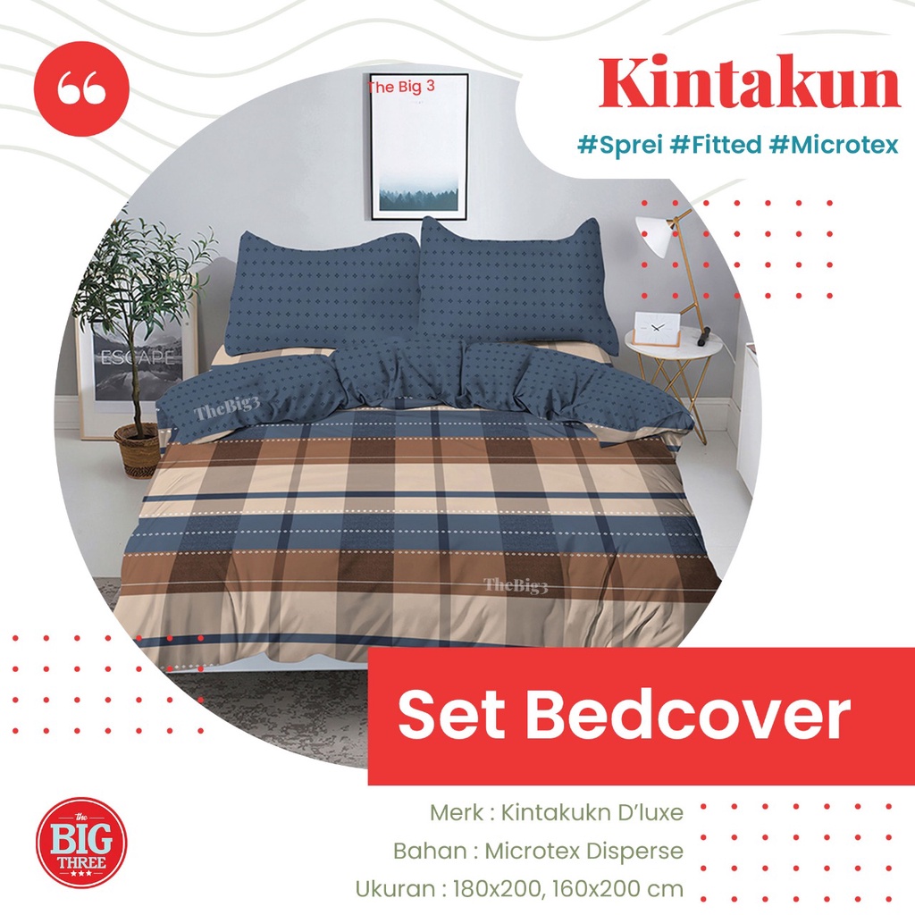 Jual KINTAKUN DLUXE Set Bedcover Sprei FITTED FLAT Tinggi 20 Cm 180x200 ...