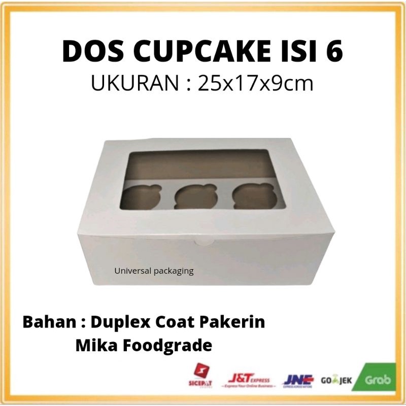 Jual Dos DUPLEX CUPCAKE ISI 6 Kotak Box Dus Kue Hampers Cake Tart