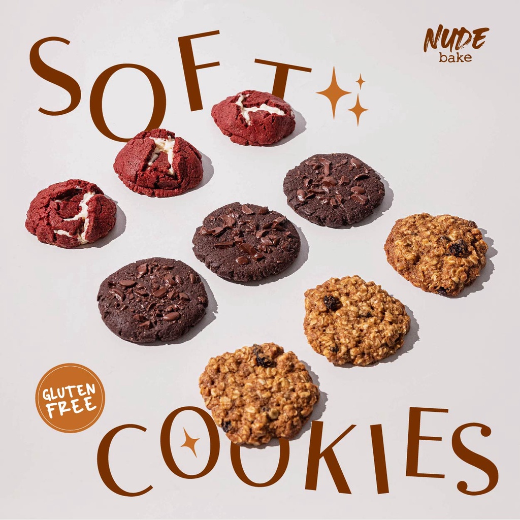 Jual BUY 5 GET 6 PROMO Gluten Free & Vegan Soft Cookies NUDE Healthy