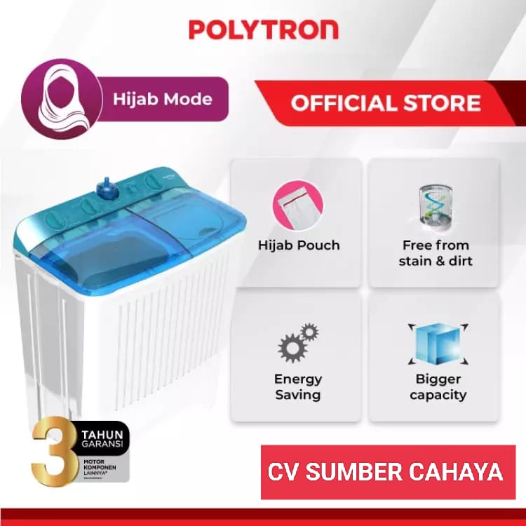 Jual Polytron Mesin Cuci 2 Tabung 9.5 Kg Primadona Samba PWM 9572N 9572 ...